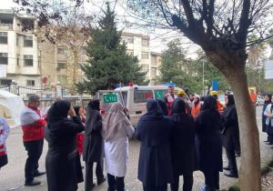 برگزاری مانور خروج اضطراری در بیمارستان الزهرا (س) رشت با مشارکت جمعیت هلال‌احمر