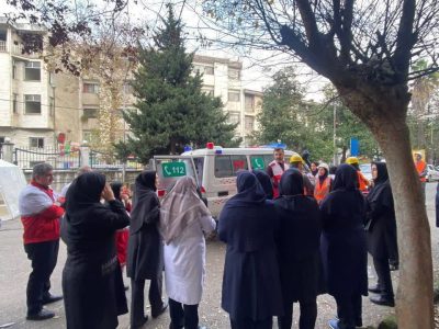 برگزاری مانور خروج اضطراری در بیمارستان الزهرا (س) رشت با مشارکت جمعیت هلال‌احمر